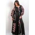 Boho Style Ukrainian Embroidered Maxi Broad Dress Black "Grace"